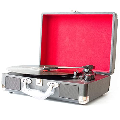 SGKOMN Giradischi con Design retrò a Valigia, Giradischi Bluetooth, Supporta la Riproduzione Bluetooth, Compatibile con Le Dimensioni 18/20/30, velocità 33/45/78.