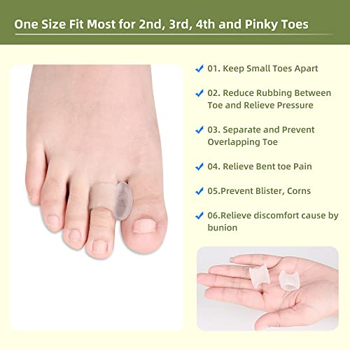 Dykook Pinky Toe Separator, Gel Toe Spacers Straightener, Hammer Toe Corrector For Feet Women And Man 10 Pcs/Lot, Pinky Toe Bunion Spreaders For Overlapping Toes Women #TOP3