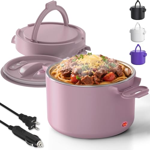 Electric Lunch Box, 33OZ Portable Food Warmer | 100W Rapid Heating & Leak-Proof 304 Stainless Steel | 3-in-1(Car 12V/24V & Home 110V) | Perfect for Work/Travel,On-the-Go,Ideal Gift for Men & Women