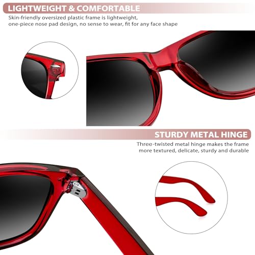 Image of Joopin Square Sunglasses Polarized UV400 Designer Sun Glasses Men Women | Oversized, Plastic Frame, Retro, Vintage, Unisex, Trendy Shades for Driving, Party, Fishing, Business, Costume