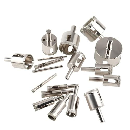10 piezas Brocas de sierra para vidrio 6-50mm recubiertas de diamante miniatura 4