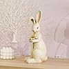 Newman house studio easter decorations spring bunny decor table centerpiece spring figurines indoor bunny statues with flower farmhouse office room decor for table decor 5 425 1175 inch  urban country home decor