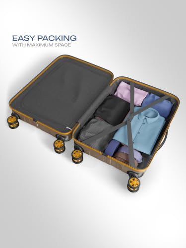 Image of Safari Broadway 8 Wheels 65cm Medium Size Trolley Bag, Hard Case Polypropylene, 360 Degree Wheeling Checkin Luggage for Men & Women, Suitcase for Travel, Trolley Bags for Travel, Fossil