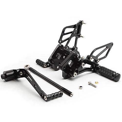 Cnc Gsxr600 06-10 Motorcycle Rearset Foot Pegs Rear Set Footrests Fully Adjustable Foot Boards Compatible With Gs-X-R Gsxr 600 750 Gsxr600 Gsxr750 Gsx-R600 Gsx-R750 2006-2010 Black #TOP4