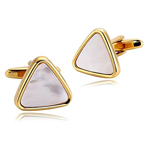 Banemi Abotoaduras para camisa de mulher, botões de punho dourados em aço inoxidável para jantar de Natal, 1,9 x 1,7 cm, ouro, aço inoxidável, não é uma pedra preciosa