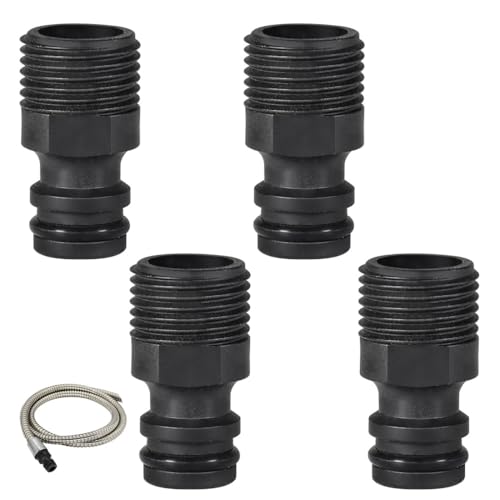 EIHI 4 piezas conectores para manguera de jardín, para manguera de jardín, para grifo, 1/2», conexión para manguera G1/2, rosca exterior para grifo, adaptador para manguera de jardín (plástico ABS)