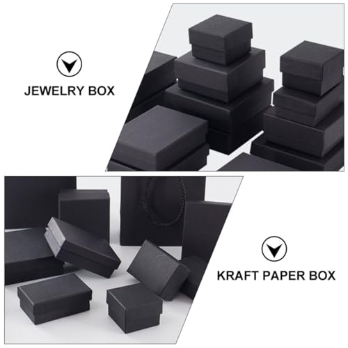 Écrins à bijoux kraft noir x48, parfait coffret cadeau pour bagues et fêtes