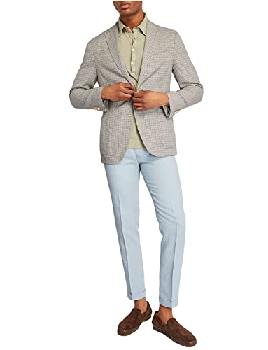 Costume Bleu Clair Homme avec Veste Pied de Poule Élégante pour les Fêtes
