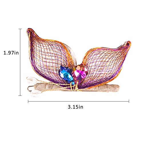 Jayongnee Clip Butterfly Hair Barrettes For Women, Hair Clips For Women,Butterfly Hair Barrettes For Thin Hair Fancy Hair Clips With Handmade Metal Copper Wire #TOP4