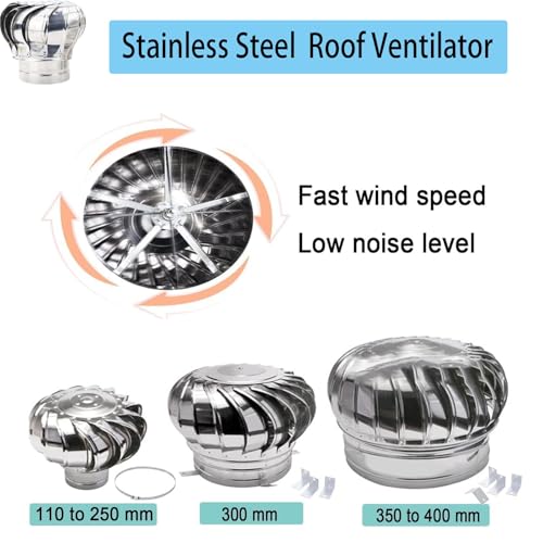 Ventilatore solare a turbina da tetto da 400 mm, scarico rotondo per dissipazione del calore efficiente e circolazione dell'aria, ideale per case, soffitte, fattorie e fabbriche