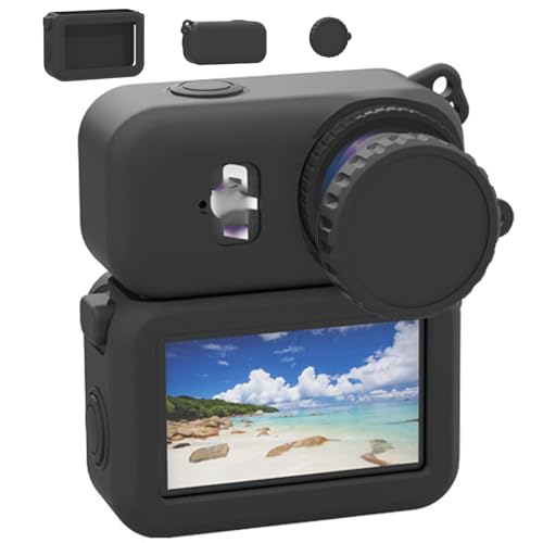 Honbobo DJI Osmo Nano用 シリコンスリーブケース ソフト保護カバー シェルバッテリーサイドオープンケース Nanoアクションカメラ用プロテクター (Black)