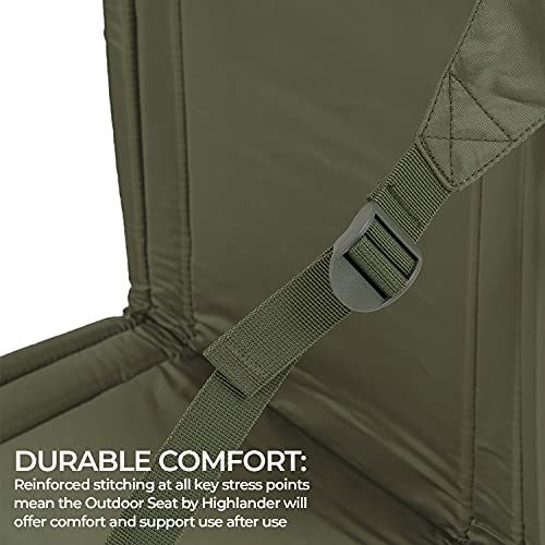 Highlander Foldable Seat Best Chair For Camping, Hiking, Stadium And More, Water Resistant And Lightweight With Pocket, Comfortable And Easy Adjustable. #TOP5