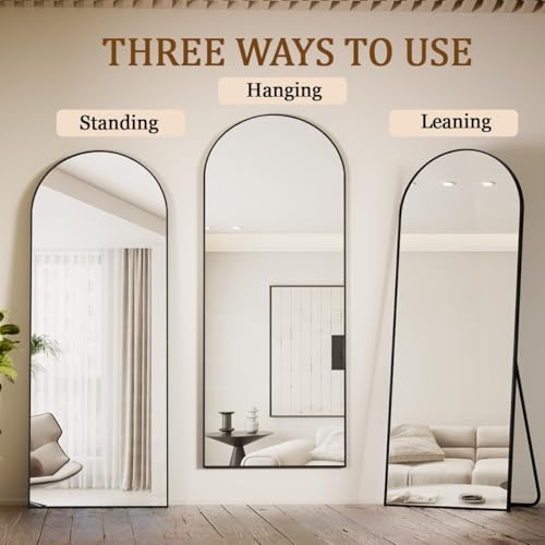 Image of Koonmi 71x26 Arched Full Length Mirror, Floor Mirror with Stand