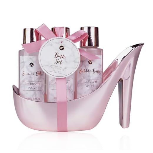 accentra, set da bagno MARBLE in bellissime pompe rosa 4 pezzi da bagno, bellezza, cura - per un'esperienza SPA rilassante