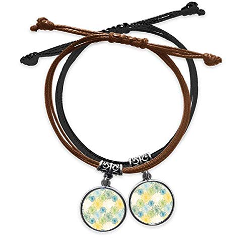 Bracelet en cuir double pissenlit de style artisanal pour amoureux