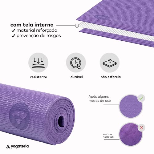 YOGATERIA Tapete Yoga Mat PVC Ecológico Colchonete Yoga Antiderrapante Asana para Pilates Fitness Gi
