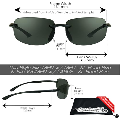 Bikershades Polarized Bifocal Reading Sunglasses Wrap Around Sport TR90 Black Frame Grey Lens2