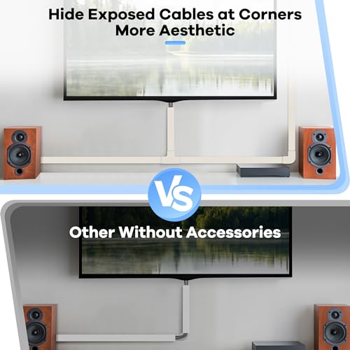 Image of 126in Cord Hider Kit, ZhiYo Wire Hiders for TV on Wall, Paintable Cable Management Kit, Wire Cover for Wall Mount TV, Beige Cable Raceway, Cord Cover Wall Wire Management Kit, 8xL15.7in W1.18inH0.67in