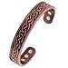 Reevaria Heavyweight Large Copper Celtic Magnetic Cuff Bracelet for Men, with 10 Magnets