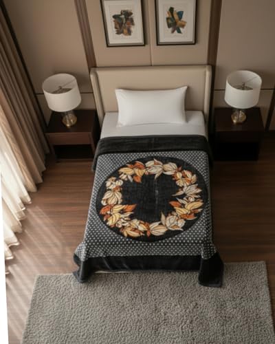 Image of Signature Blanket Single Bed Mink 300 TC Blanket Single Ply For Extreme Winters (Golden Brown)