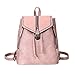 fhdc Sac à Dos Sac À Dos en Cuir Souple Simple Femmes Mode Versatile Casual Petit Shouder Paquet Sacs À Dos Collège Campus Sacs   Rose