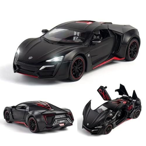 Image of DEOXY 1:24 Diecast Lykan Hypersport Pull Back Toy Car With Openable Doors & Light,Music Boys Gifts Toys For Kids,Multicolor