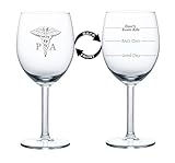 10 oz Wine Glass Funny Two Sided Good Day Bad Day Don't Even Ask PA Physician Assistant