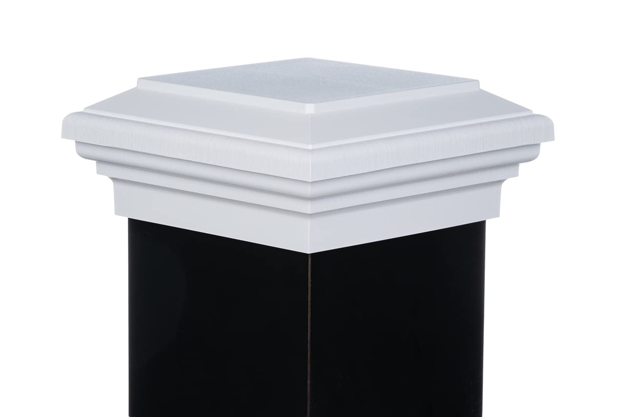 6x6 Post Caps (5.5") │ (Case of 14) White Flat Top Newell Style Square Top for Outdoor Fences, Mailboxes & Decks