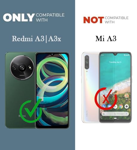 Image of Jkobi Back Cover Case for Xiaomi Redmi A3 2024 | Xiaomi Redmi A3x (Shockproof with Polycarbonate Clear Panel | Professional Black)