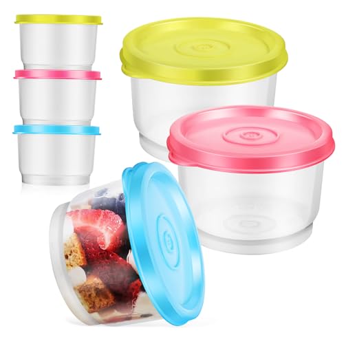 WATIIFUFU Dicht Verschließbare 6-teilige Vorratsbehälter Für Lebensmittel Snack-töpfe Mit Deckel Tragbare 160-ml-lunchboxen Für Den Kühlschrank Bunte Gewürzhalter