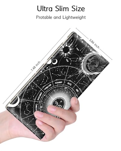 Image of Nipichsha Womens Wallet, RFID Slim Wallets for Women, Thin Ladies Credit Card Holder Purse, Cute Leather Bifold Clutch Billfold with 11 Card Slots & ID Window, Sun Moon