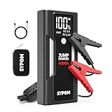 SYPOM Jump Starter, 4000A Peak Car Battery Jump Starter (for All Gas or Up to 10L Diesel), Portable Car Starter Battery Pack with Extended Smart Jumper Cables,12V Auto Jump Box with LED Light