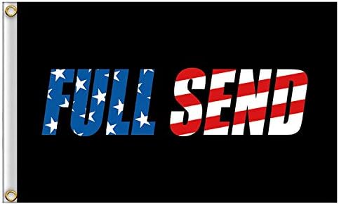 Y-LIFE Full Send Flag Nelk Boys - Full Send Banner, Full Send Flag for College Dorm Room, Man Cave, Tailgates and Parties, Indoor and Outdoor Sport - 3x5 Feet, Black