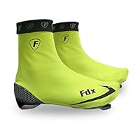 FDX Thermal Cycling Shoe Covers, Cold Protection Warm Winter Bike Overshoes Windproof Water Resistant Gaiters for Men and Women - Road Biking, MTB Accessories (Yellow, L)