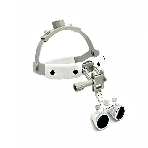 Hot Dental DY-108 Loupes chirurgicales avec bandeau en cuir Blanc 3,5 x Cover