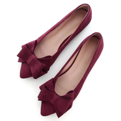 Image of TN TANGNEST Women Fashion Bowknot Flats Comfort Pointed Toe Dress Shoes