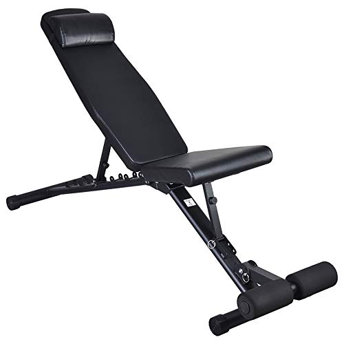 Adjustable / Foldable Weight Bench for Weightlifting and gym strength training equipment at home, Incline and Decline Workout Bench Press folds for Space Saving - No Assembly needed