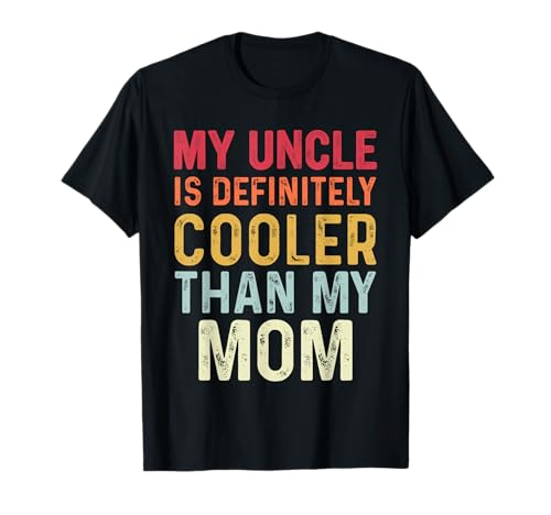 I Love My Uncle Vintage Tee Kids Uncle Niece Nephew Funny T-Shirt Black S