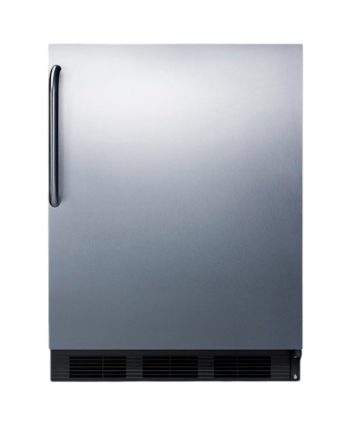Summit 24" Refrigerator, Undercounter, 5.3 cu.ft. Capacity, ADA Compliant, Stainless Steel - AL752BKSSTBLHD (Left Handed Door Swing) on Fridge.com