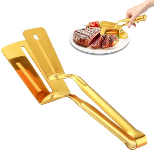 Eventerde Pince à spatule réversible, double spatule, spatule réversible double face non adhésive – Spatule à poisson, spatule de barbecue avec poignée ergonomique, pince antidérapante pour poisson,