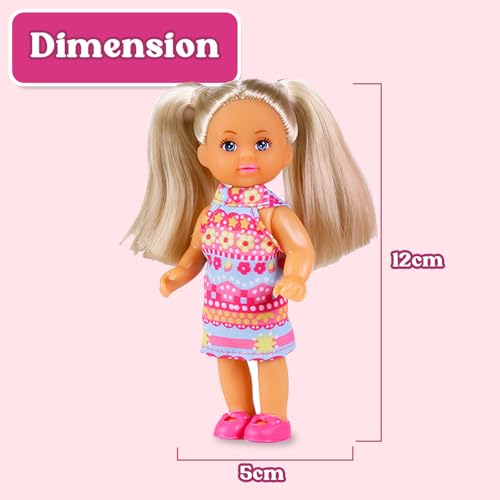 Image of Evi's Trolley Set| Vibrant Party Pop Evi| Vibrant Evi Inside Trolley| Joyful Pretend Play Set| Engaging & Travel-Friendly Set| Ideal Doll Set for Girls (Party Pop Evi)