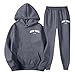 Generisch Jogginganzug Herren Set 2 Teiler Trainingsanzug Langarm mit Taschen Jogging Anzug Tracksuit Baggy Sportanzug Streatwear Sport Hoodie und Jogginghose Freizeitanzug Hausanzug
