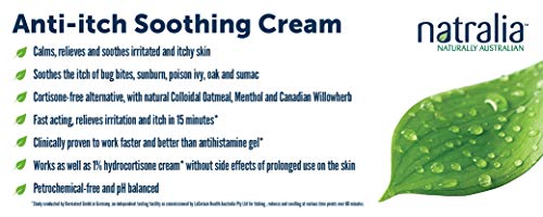 Natralia Anti-Itch Soothing Cream, Oatmeal and Menthol, 3 Ounce