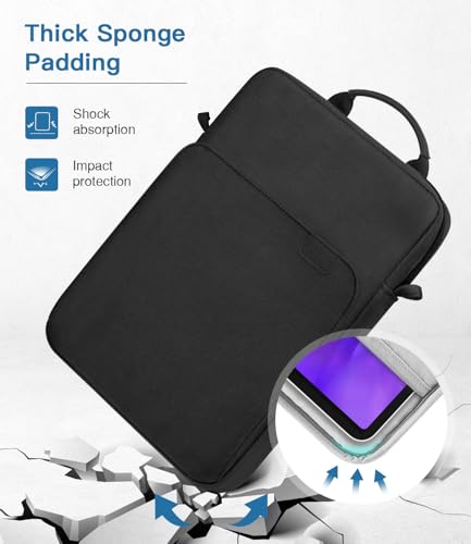 Image of MoKo 9-11 Inch Tablet Sleeve Bag Handle Carrying Case with Shoulder Strap Fits New 11-inch iPad Pro M5 /iPadAir M3, i-Pad 10 10.9, iPad 9 /8 /7th 10.2, i-Pad Air 5 /4th 10.9, Tab S8 /S9 11, Black