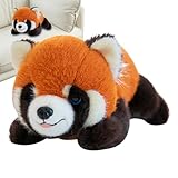 Peluche Panda rojo – simpático peluche de 40 cm, peluche suave de algodón PP, para animales abrazados | Oso de peluche realista con forma de panda rojo para niñas, niños,