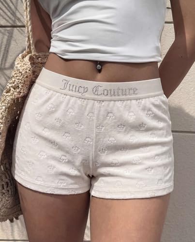 Image of Juicy Couture Women's Velvet Fleece Pajama Shorts, Designer Sleep and Lounge Shorts for Women