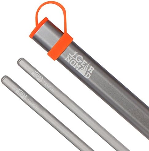 Woohubs 11 Titanium Chopsticks with an Aluminium Carry, 1-PACK, Silver/Orange