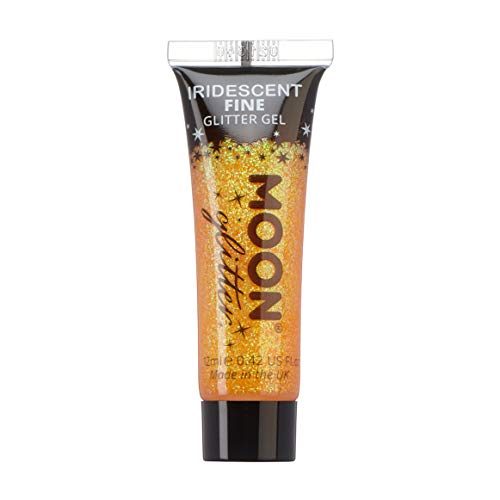 Iridescent Fine Face & Body Glitter Gel by Moon Glitter - 0.40fl oz - Orange - Glitter Face Paint