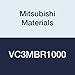 Mitsubishi Materials VC3MBR1000 VC3MB Series Carbide Miracle Ball Nose End Mill, Medium Flute, 3 Flutes, 20 mm Cutting Dia, 10 mm Corner Radius, 38 mm LOC