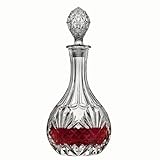 Whiskey Decanter With Glass Stopper,Liquor Decanter For Alcohol,Wine,Scotch,Brandy or Bourbon, Lead-Free Crystal Decanter Circular(800ml/27oz)